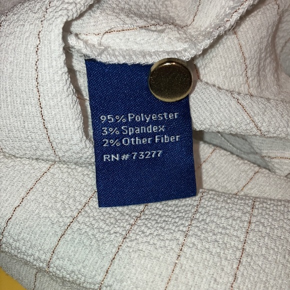 Apt 9 White Blouse With Gold Stripes Size M - Picture 3 of 3